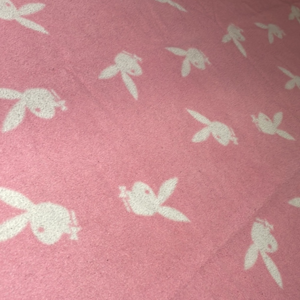 Playboy Blanket Vintage Baby Pink Y2K Bunnies